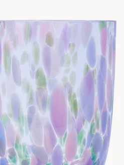 Best ANNA VON LIPA Verres à eau soufflés bouche Big Confetti, 6 pièces Lilas, rose, bleu, transparent