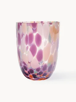 Online ANNA VON LIPA Verres à eau soufflés bouche Big Confetti, 6 pièces Pêche, lilas, rose pâle, transparent