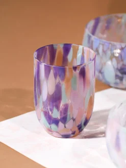 Online ANNA VON LIPA Verres à eau soufflés bouche Big Confetti, 6 pièces Pêche, lilas, rose pâle, transparent