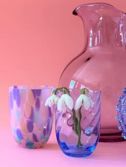 Online ANNA VON LIPA Verres à eau soufflés bouche Big Confetti, 6 pièces Pêche, lilas, rose pâle, transparent