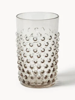 Hot ANNA VON LIPA Verres à eau soufflés bouche Hobnail, 6 pièces Grège, transparent