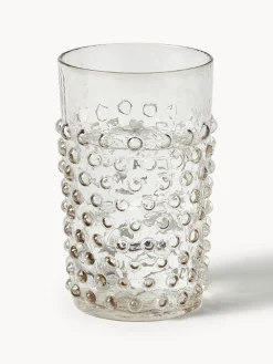 Hot ANNA VON LIPA Verres à eau soufflés bouche Hobnail, 6 pièces Grège, transparent
