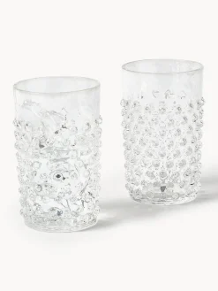 Clearance ANNA VON LIPA Verres à eau soufflés bouche Hobnail, 6 pièces Transparent