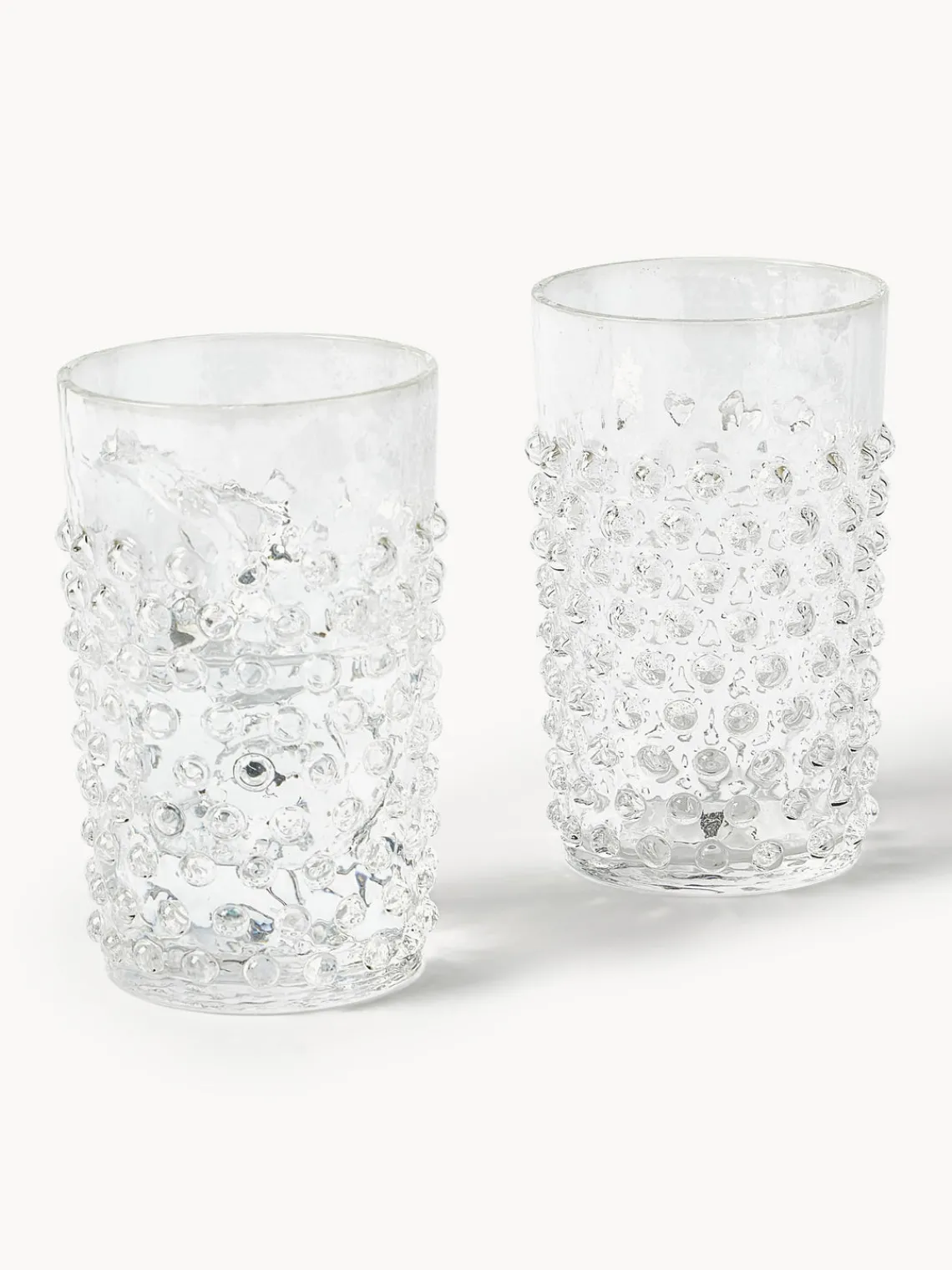 Clearance ANNA VON LIPA Verres à eau soufflés bouche Hobnail, 6 pièces Transparent