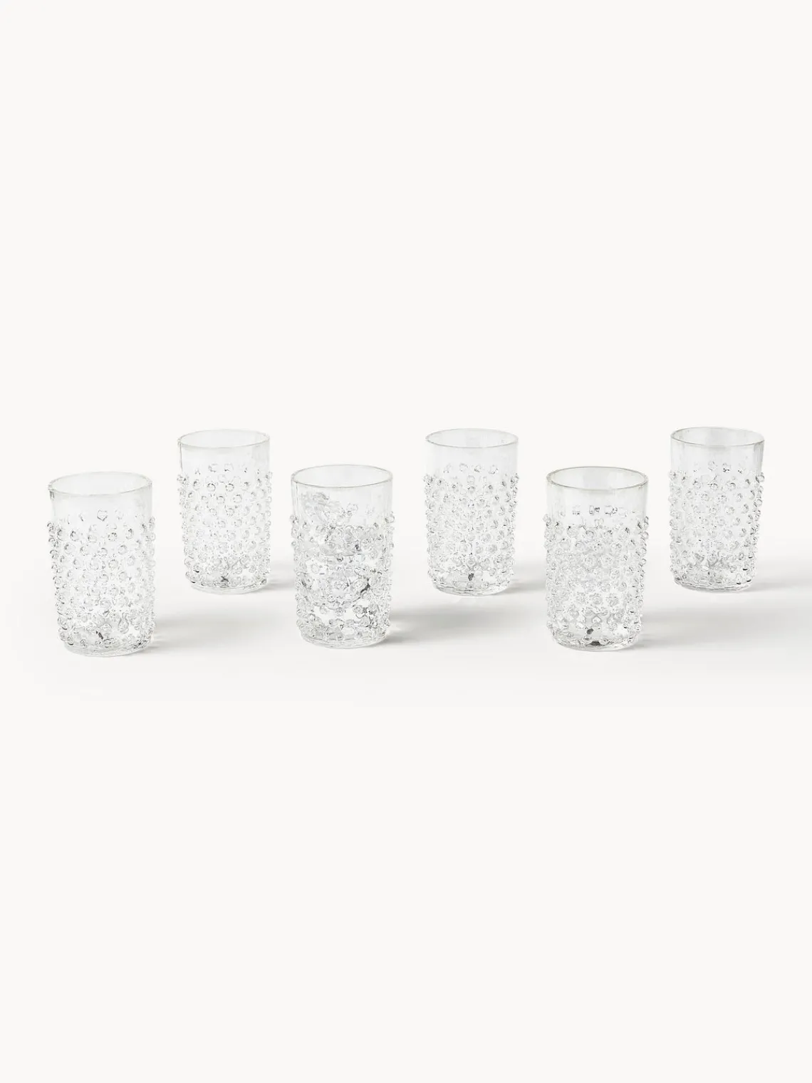 Clearance ANNA VON LIPA Verres à eau soufflés bouche Hobnail, 6 pièces Transparent