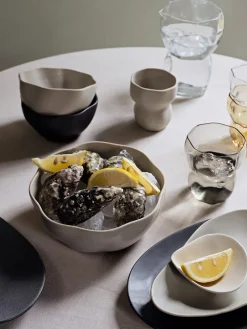 Hot Broste Copenhagen Verres à eau soufflés bouche Limfjord, 4 pièces Gris, transparent