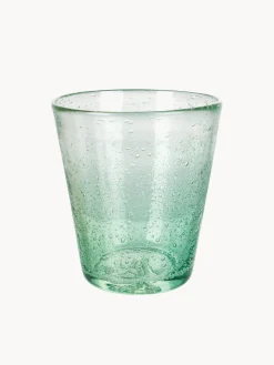 Online Villa D'Este Home Tivoli Verres à eau soufflés bouche avec bulles d'air Cancun, 6 élém. Tons turquoise et verts, transparent