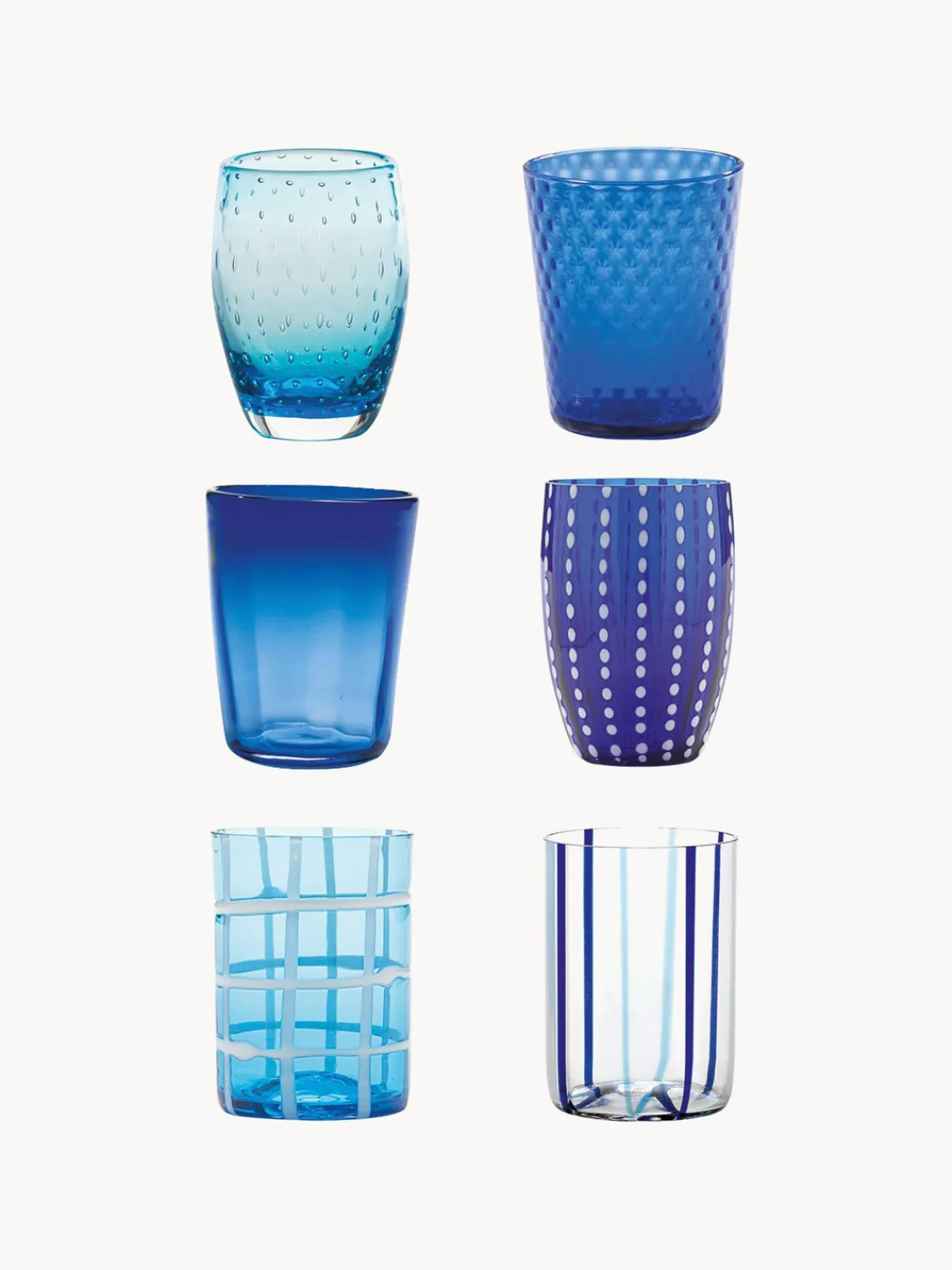 Clearance zafferano Verres à eau soufflés bouche Melting, 6 élém.