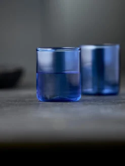 Hot Lyngby Verres à liqueur en verre borosilicate Torino, 2 pièces Bleu, transparent