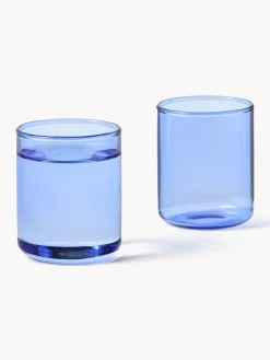 Hot Lyngby Verres à liqueur en verre borosilicate Torino, 2 pièces Bleu, transparent