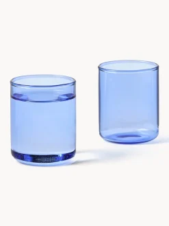 Hot Lyngby Verres à liqueur en verre borosilicate Torino, 2 pièces Bleu, transparent
