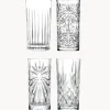 Fashion RCR Verres à long drink en cristal avec embossage décoratif Bichiera, 4 élém.