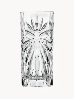 Fashion RCR Verres à long drink en cristal avec embossage décoratif Bichiera, 4 élém.