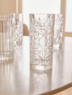 Fashion RCR Verres à long drink en cristal avec embossage décoratif Bichiera, 4 élém.
