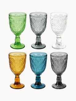 New Villa D'Este Home Tivoli Verres à vin avec embossage décoratif Marrakech, 6 élém.
