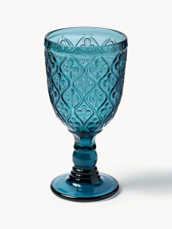 New Villa D'Este Home Tivoli Verres à vin avec embossage décoratif Marrakech, 6 élém.