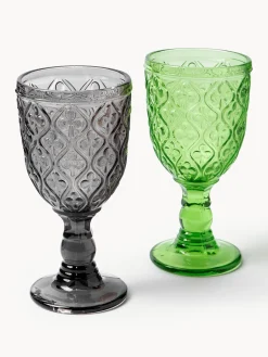New Villa D'Este Home Tivoli Verres à vin avec embossage décoratif Marrakech, 6 élém.