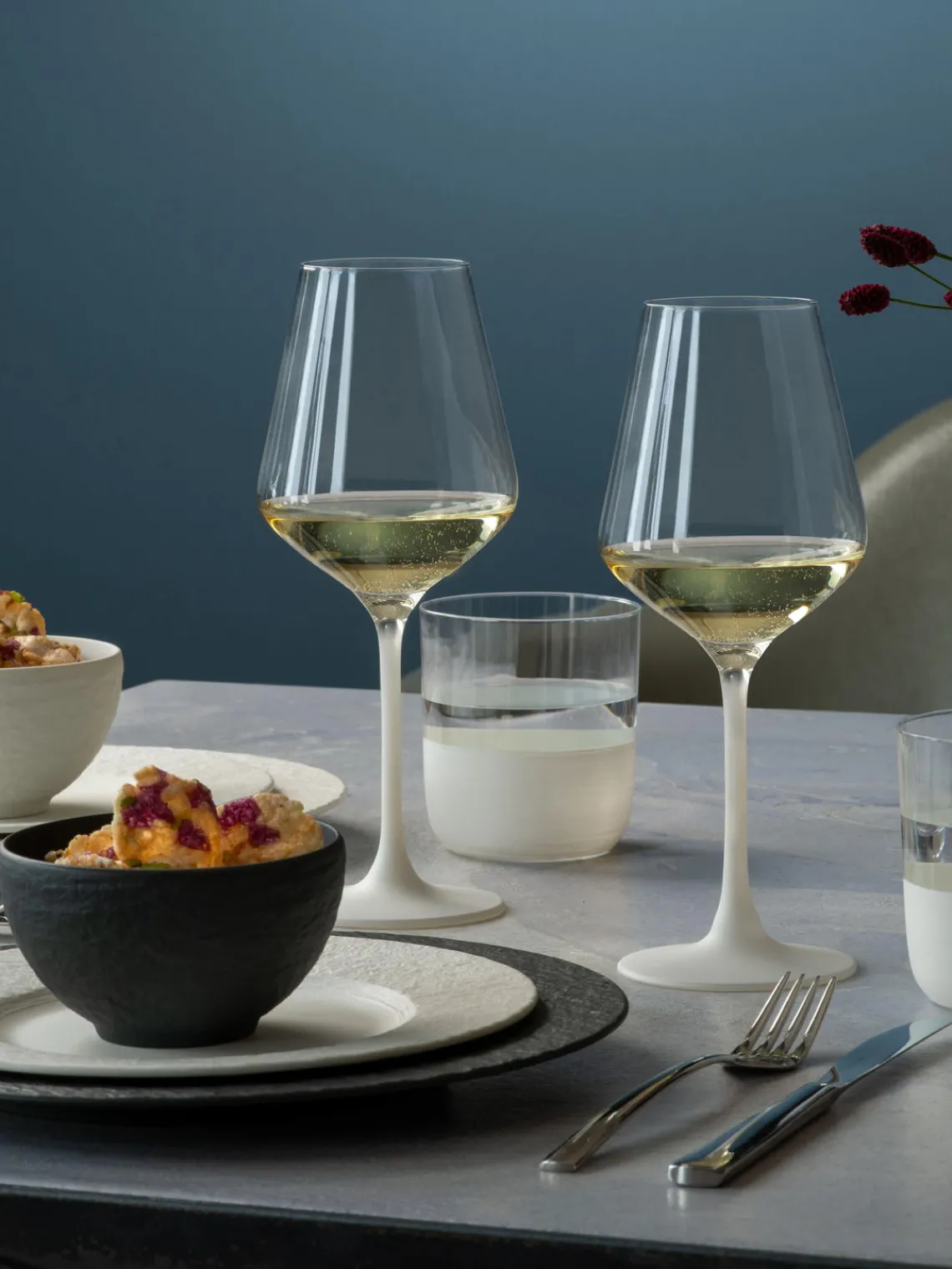 Sale Villeroy & Boch Verres à vin blanc en cristal Manufacture Rock, 4 pièces Transparent, blanc
