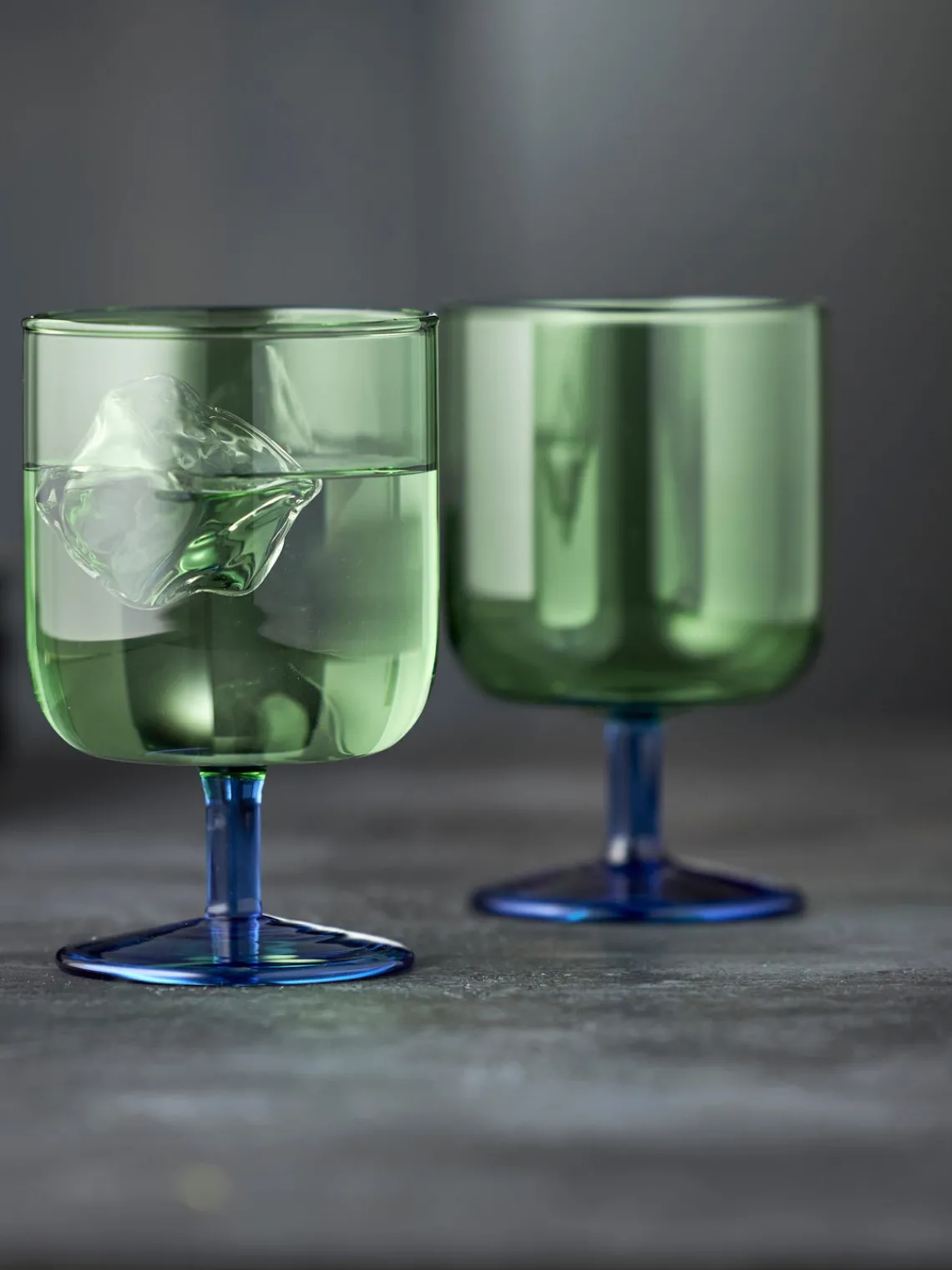 Clearance Lyngby Verres à vin en verre borosilicaté Torino, 2 pièces Vert transparent, bleu roi