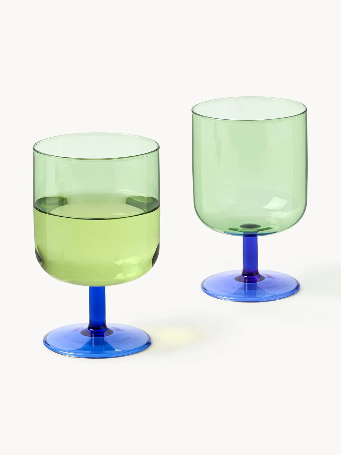 Clearance Lyngby Verres à vin en verre borosilicaté Torino, 2 pièces Vert transparent, bleu roi