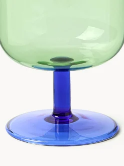 Clearance Lyngby Verres à vin en verre borosilicaté Torino, 2 pièces Vert transparent, bleu roi