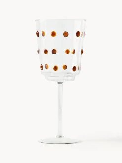 New Pols Potten Verres à vin en verre borosilicate soufflé bouche Nob, 2 pièces Transparent, brun clair