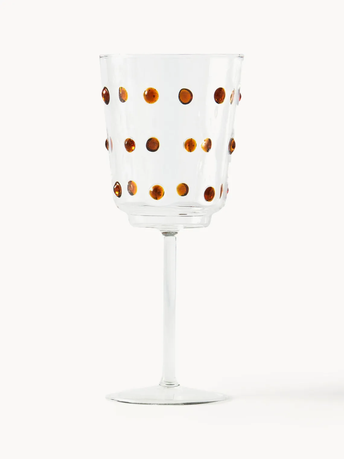 New Pols Potten Verres à vin en verre borosilicate soufflé bouche Nob, 2 pièces Transparent, brun clair
