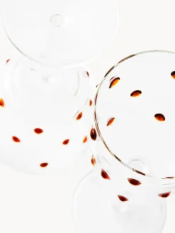 New Pols Potten Verres à vin en verre borosilicate soufflé bouche Nob, 2 pièces Transparent, brun clair