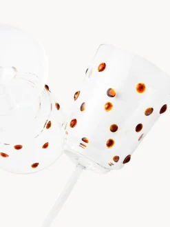 New Pols Potten Verres à vin en verre borosilicate soufflé bouche Nob, 2 pièces Transparent, brun clair
