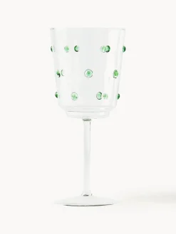 Clearance Pols Potten Verres à vin en verre borosilicate soufflé bouche Nob, 2 pièces Transparent, vert