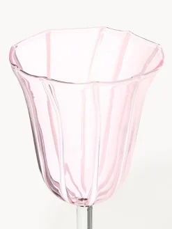 Clearance &k Amsterdam Verres à vin faits main en verre borosilicaté Eve, 2 pièces Rose pâle, transparent, orange