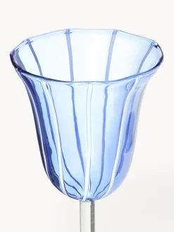 Best &k Amsterdam Verres à vin faits main en verre borosilicaté Eve, 2 pièces Bleu, transparent, vert clair