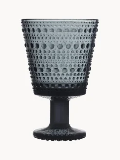 Hot iittala Verres à vin Kastehelmi, 2 pièces Gris foncé, transparent