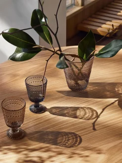 Hot iittala Verres à vin Kastehelmi, 2 pièces Gris foncé, transparent