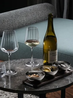 Hot GEORG JENSEN Verres à vin rouge en cristal strié Bernadotte, 6 pièces