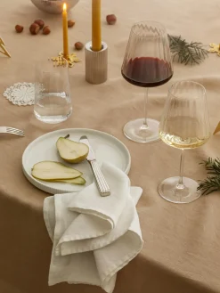 Hot GEORG JENSEN Verres à vin rouge en cristal strié Bernadotte, 6 pièces
