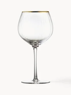Discount Lyngby Verres à vin soufflés bouche avec bord doré Palermo, 4 pièces