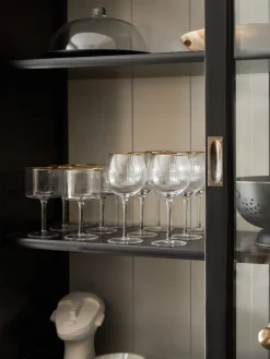 Discount Lyngby Verres à vin soufflés bouche avec bord doré Palermo, 4 pièces