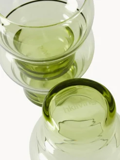 Fashion HKLIVING Verres artisanaux 70's, 4 pièces Vert clair, transparent