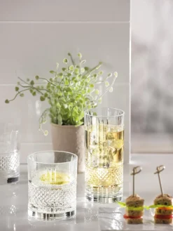 Clearance RCR Verres en cristal avec relief Brillante, 6 pièces