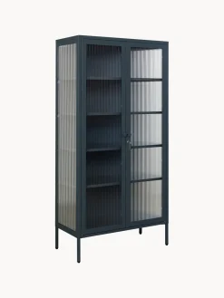 Discount Mustard Made Vitrine en métal et verre strié The Collector Anthracite