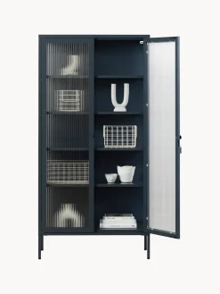 Discount Mustard Made Vitrine en métal et verre strié The Collector Anthracite