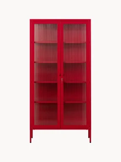 Sale Mustard Made Vitrine en métal et verre strié The Collector Rouge