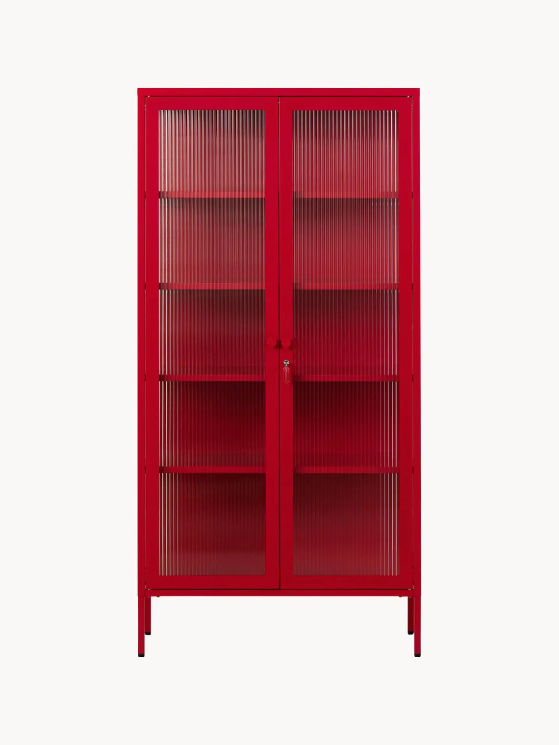 Sale Mustard Made Vitrine en métal et verre strié The Collector Rouge