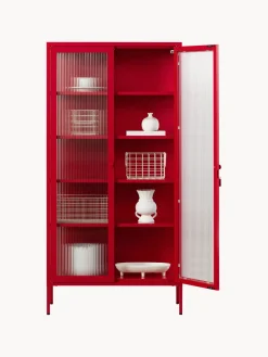 Sale Mustard Made Vitrine en métal et verre strié The Collector Rouge
