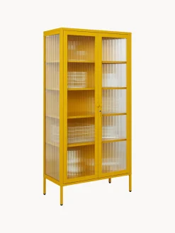 Outlet Mustard Made Vitrine en métal et verre strié The Collector Jaune moutarde