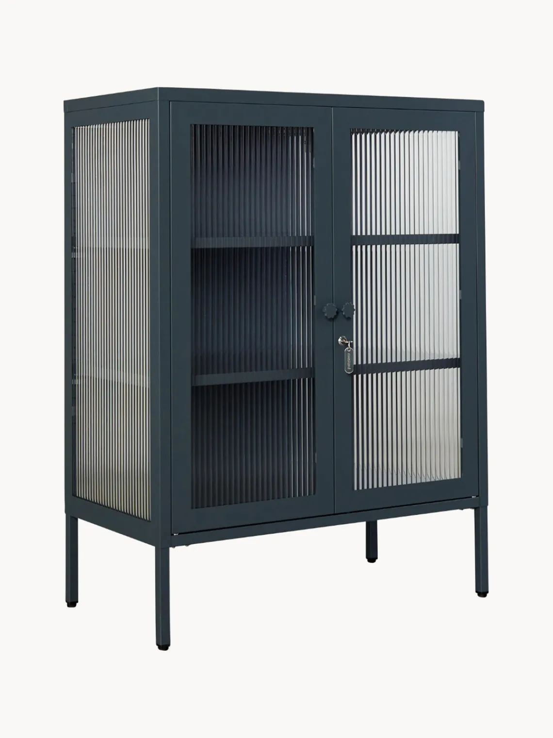 Clearance Mustard Made Vitrine en métal et verre strié The Mixer Anthracite