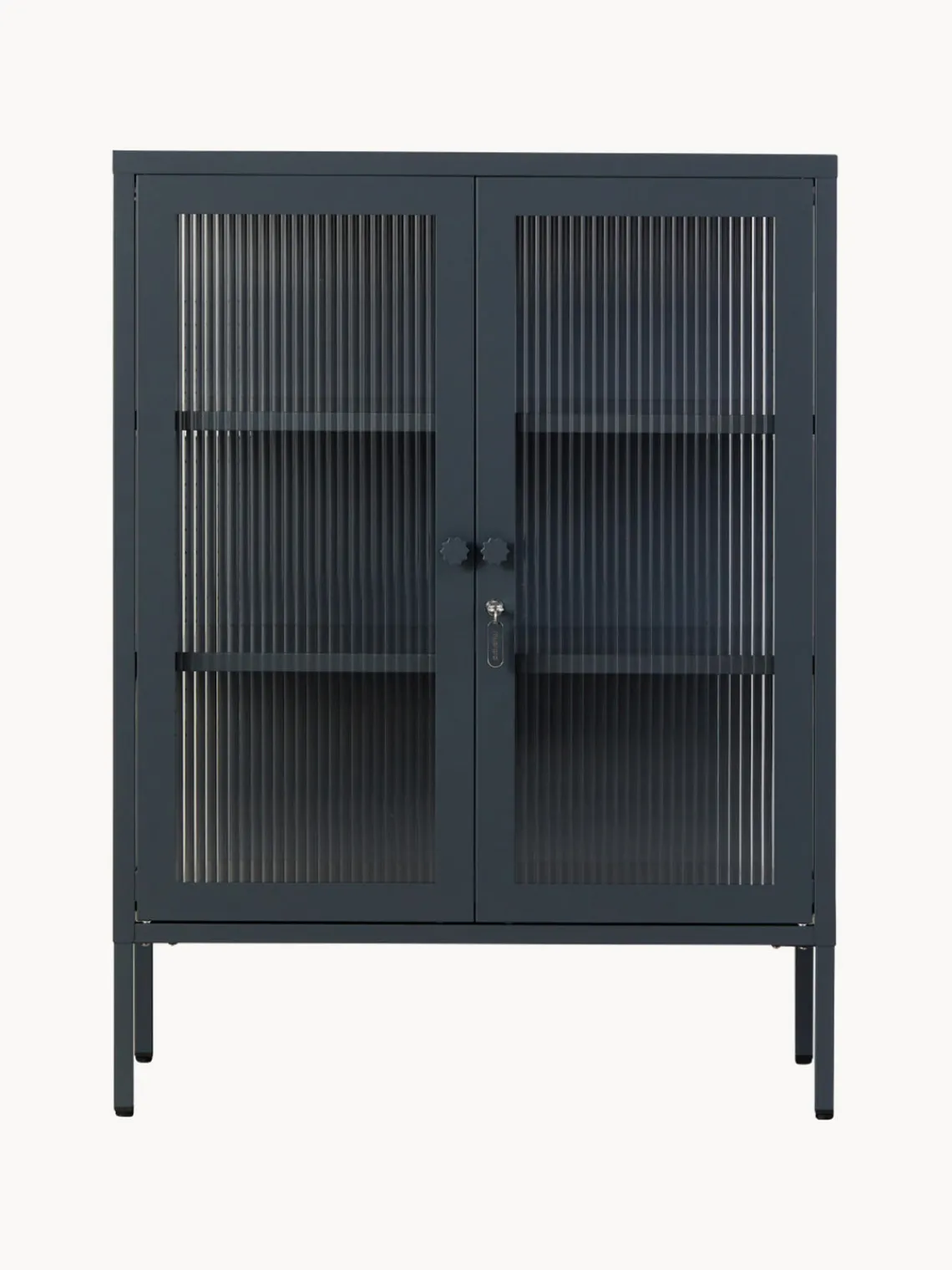 Clearance Mustard Made Vitrine en métal et verre strié The Mixer Anthracite