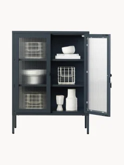 Clearance Mustard Made Vitrine en métal et verre strié The Mixer Anthracite