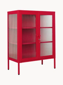 Clearance Mustard Made Vitrine en métal et verre strié The Mixer Rouge